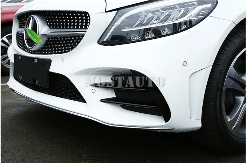 Решетка переднего бампера для Benz C Class W205 S205 черная накладка противотуманных фар