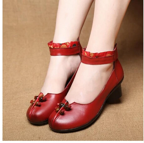 RUSHIMAN Shoes Woman 100% Genuine Leather Women Pumps Lady Round Toe Platform Shallow Mouth Size 35-41 | Обувь