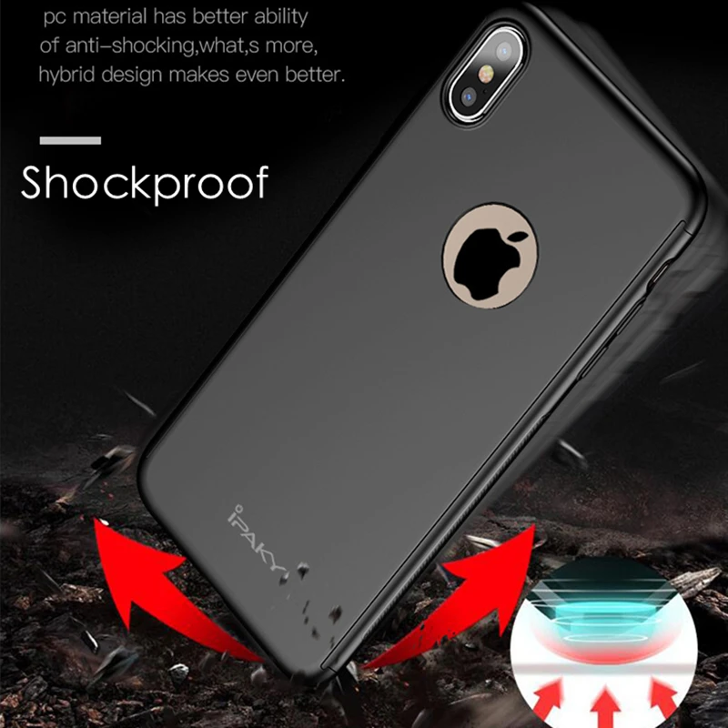 Для iPhone X Чехол IPAKY брендовый чехол для Apple iPhone Xs Max XR с защитой экрана полный корпус чехол для iPhone Xs 360 чехол