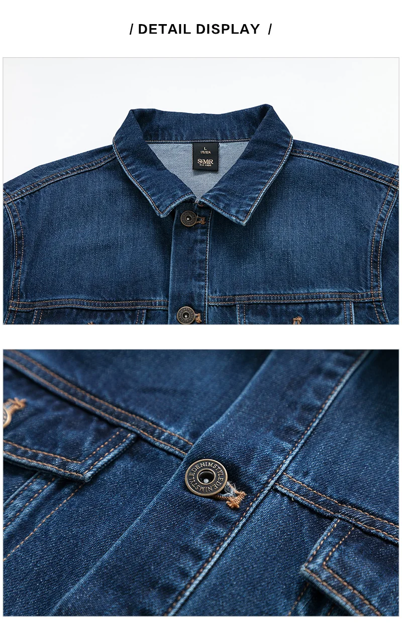 SEMIR джинсовая куртка для мужчин jaqueta masculino хлопковая одежда модные куртки Уличная Весенняя классическая мужская куртка