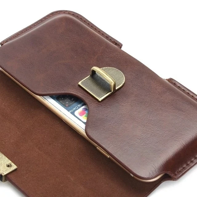 3 Colours Outdoor Wallet Cover Belt Pouch Leather Phone Case For zte axon 7 nubia z11 blade v7 moto g4 plus z x play 5.5" Below |