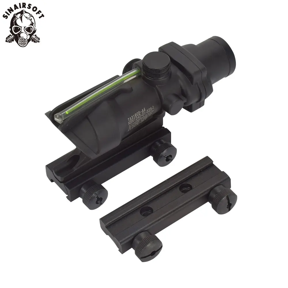 

Охотничий Оптический Прицел ACOG 4X32, оптический прицел из настоящего волокна с красно-зеленой подсветкой, с шевронным стеклом и гравировкой, ...