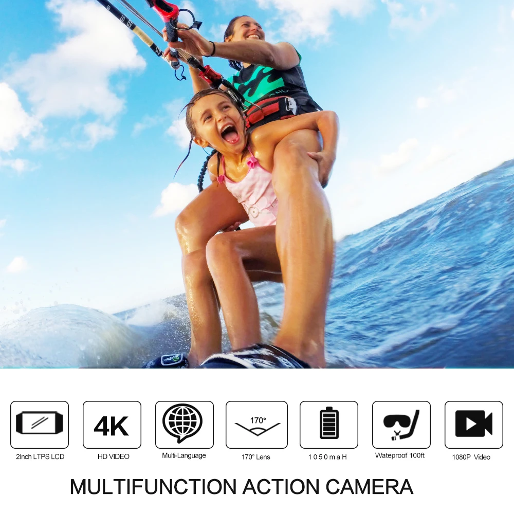 GEEKAM S9Rpro Экшн-камера Ultra HD 4K 30fps 16MP WiFi 2," Подводный Водонепроницаемый шлем видеокамера s Спортивная камера