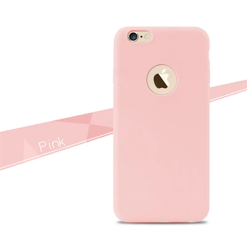 Pink Матовый чехол карамельного цвета для iPhone 6S 7, мягкий резиновый чехол из ТПУ для iPhone 6, 6 S, 7 Plus, 5, 5S, SE, мягкий силиконовый чехол Capas - Цвет: Pink