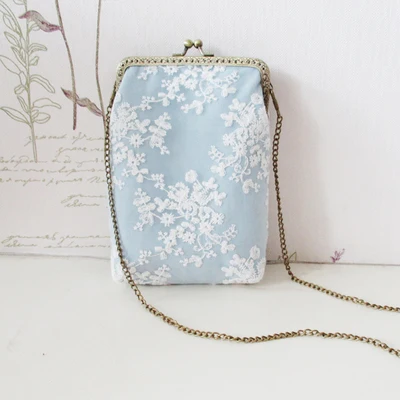 cell phone bag Женщины Diy Сумочка кружева украшения с металлической застежкой рамка Материал набор или отделка - Цвет: cell phone bag