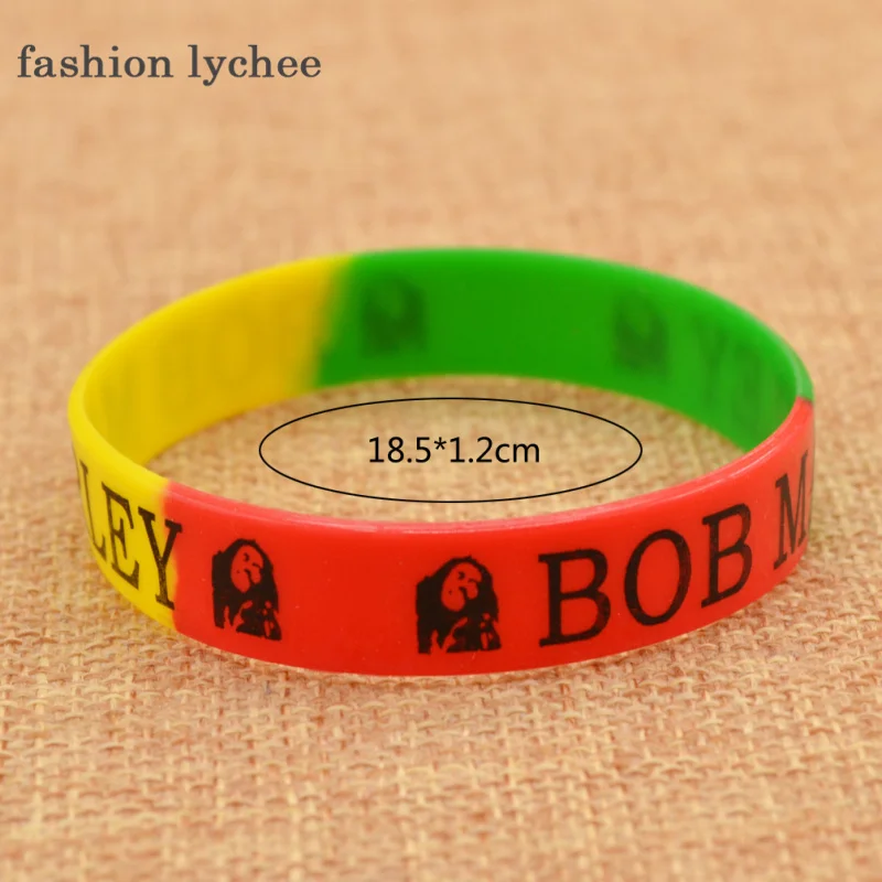 Модный силиконовый браслет lychee в стиле унисекс для музыканта Боба Марли|bracelet