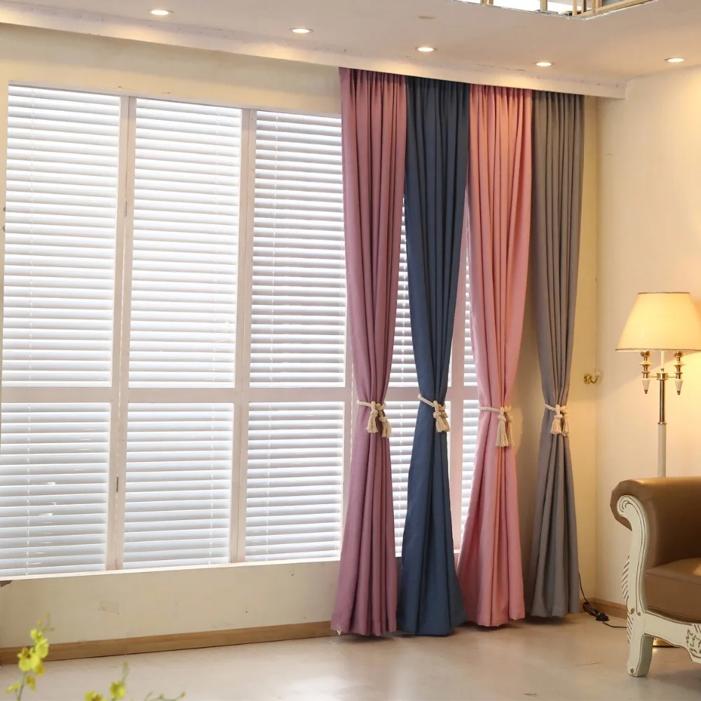 Dsinterior однотонный цвет блекаут шторы для окна спальни или гостиной|curtains for|linen blackout