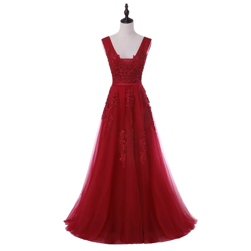 Новое поступление сексуальные вечерние платья Vestido de Festa ТРАПЕЦИЕВИДНОЕ платье для выпускного вечера кружевной халат, украшенный бисером De Soiree платье с v-образным вырезом на молнии
