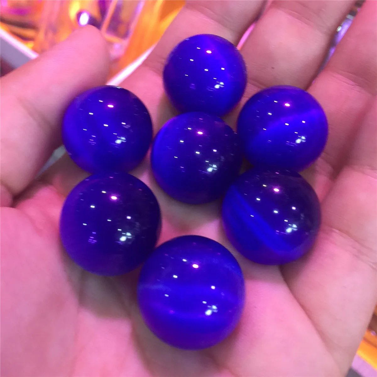 6 шт. бесплатные подарки из натурального камня синий хрустальный шар кошачий глаз