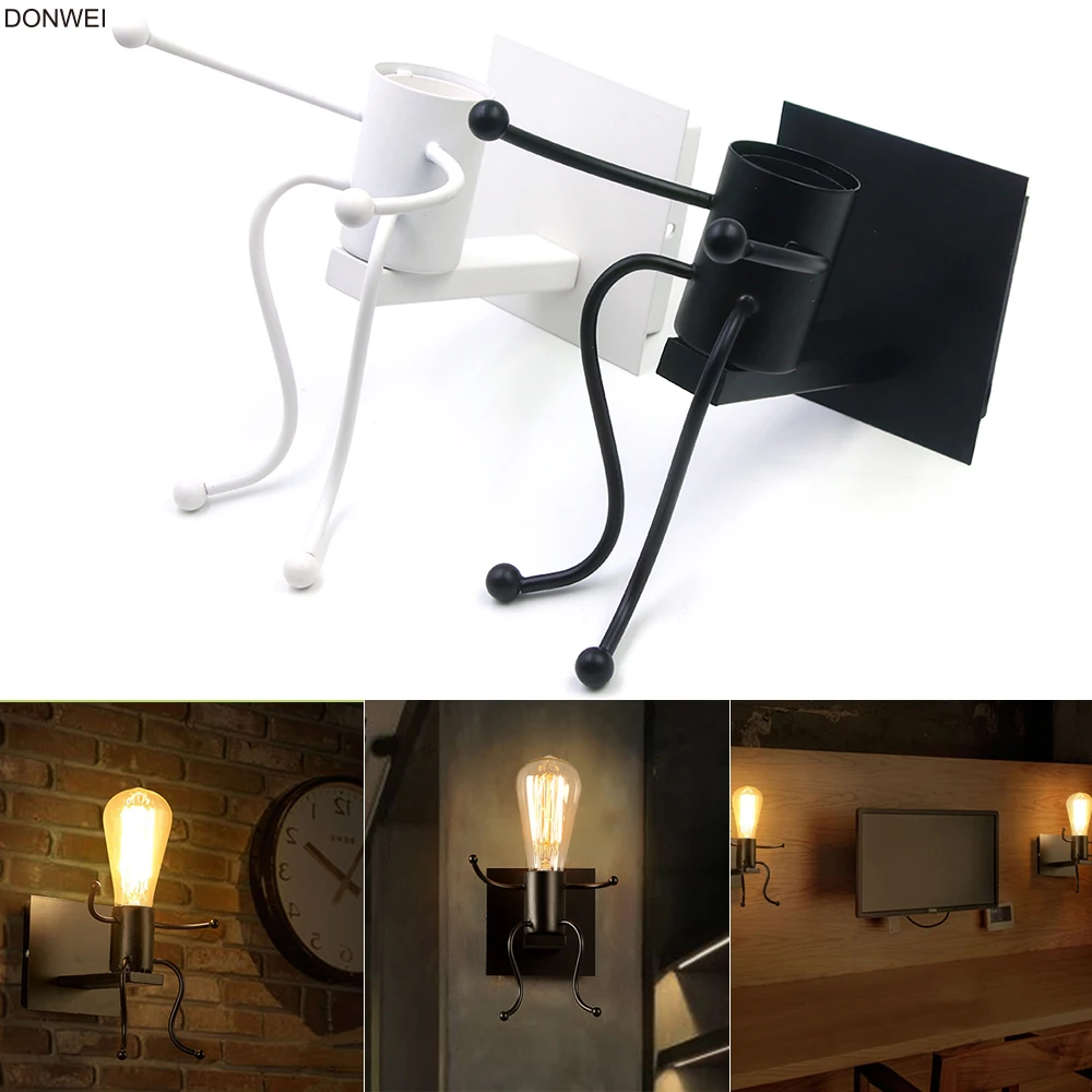 Индивидуальный дизайн железная настенная лампа с цоколем E27 комнатный декор