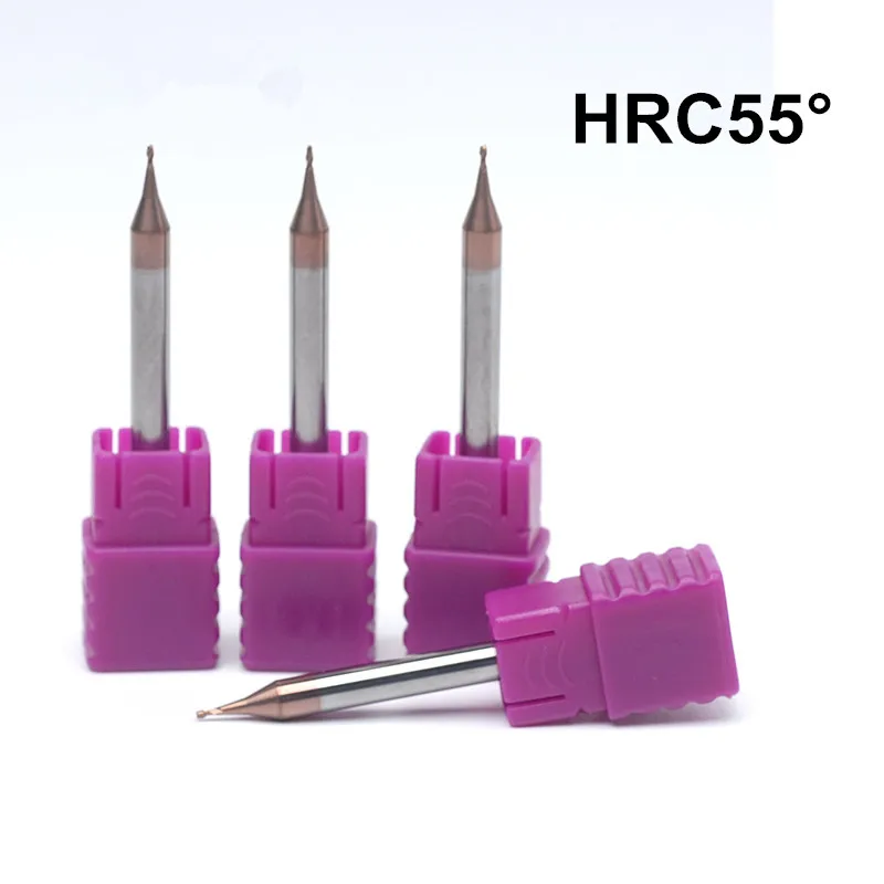 

D0.4*0.8*D4*50*2F Solid Carbide Micro Flat 55 HRC TiSiN Coated NON-JFVP