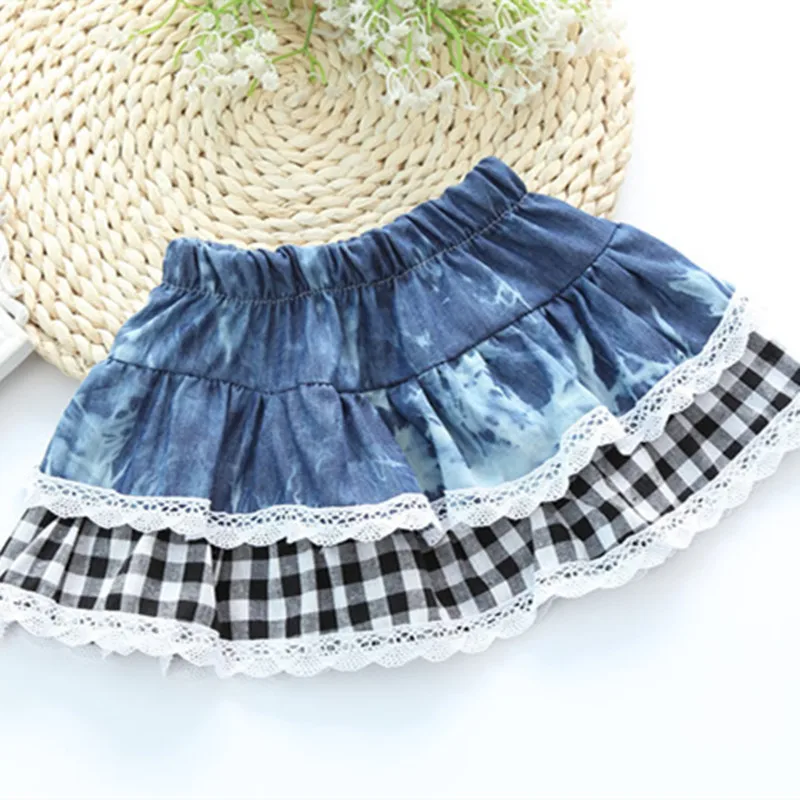 Новинки 2016 осень зима юбка для девочки юбки девочек с бантом кружевом медведем