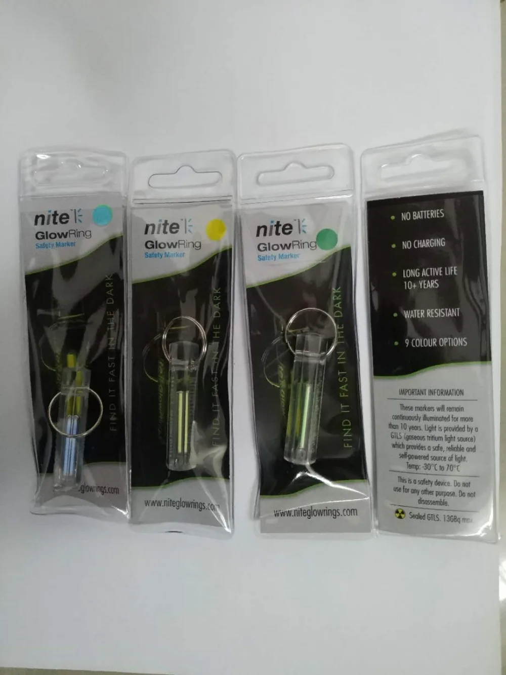 Нит Тритий светящаяся цепь для ключей брелок ночной автоматический светильник само светящийся флуоресцентный Ванна Тритий