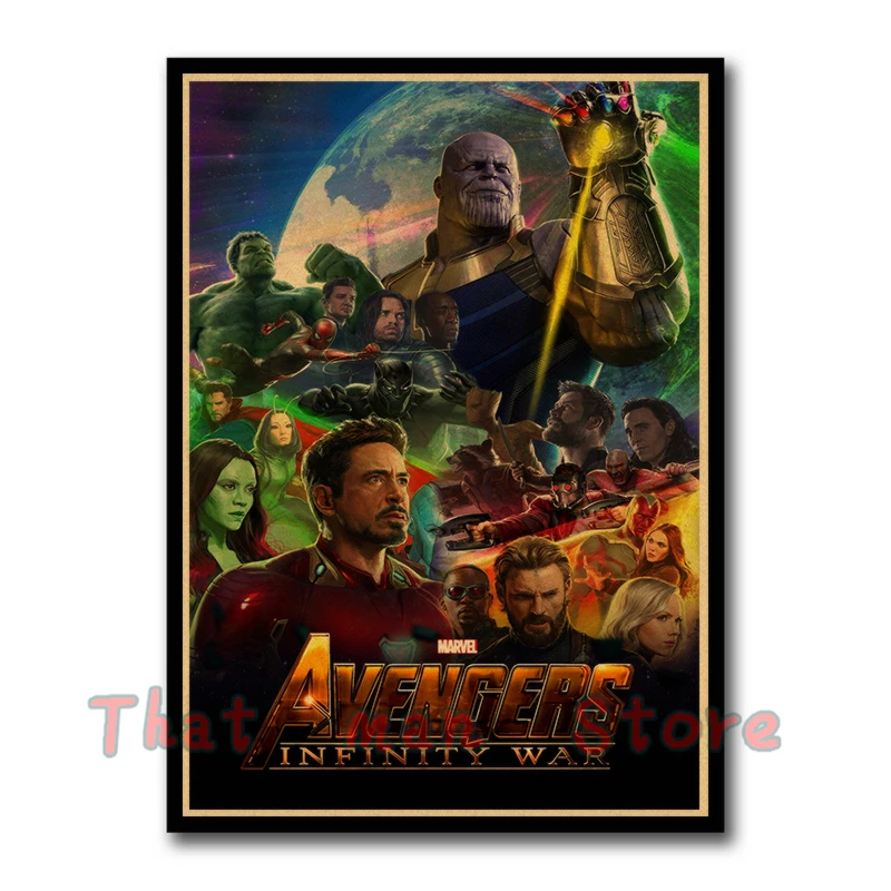 Marvel Фильм Мстители Бесконечность войны танос стражи постер стены Painitng для комнаты прозрачная художественная картина Наклейка на стену без рамки