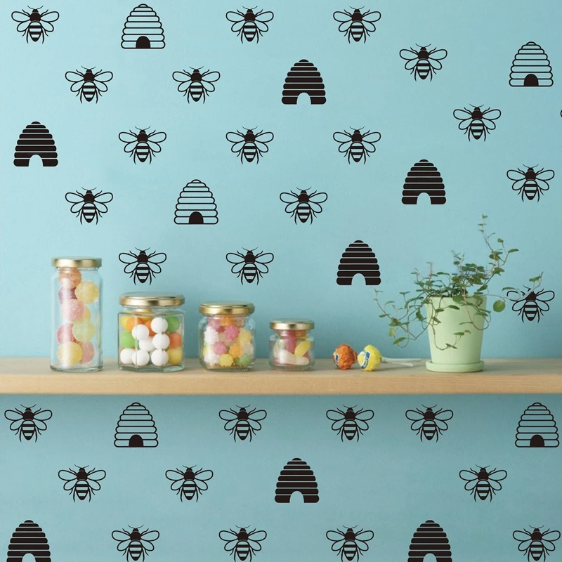 Виниловые обои с французскими золотыми пчелами и медом улей настенные наклейки