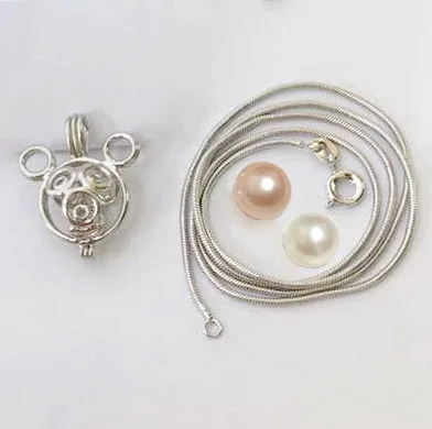 DIY открывается жемчужное ожерелье с кулоном милая клетка для мыши медальон из
