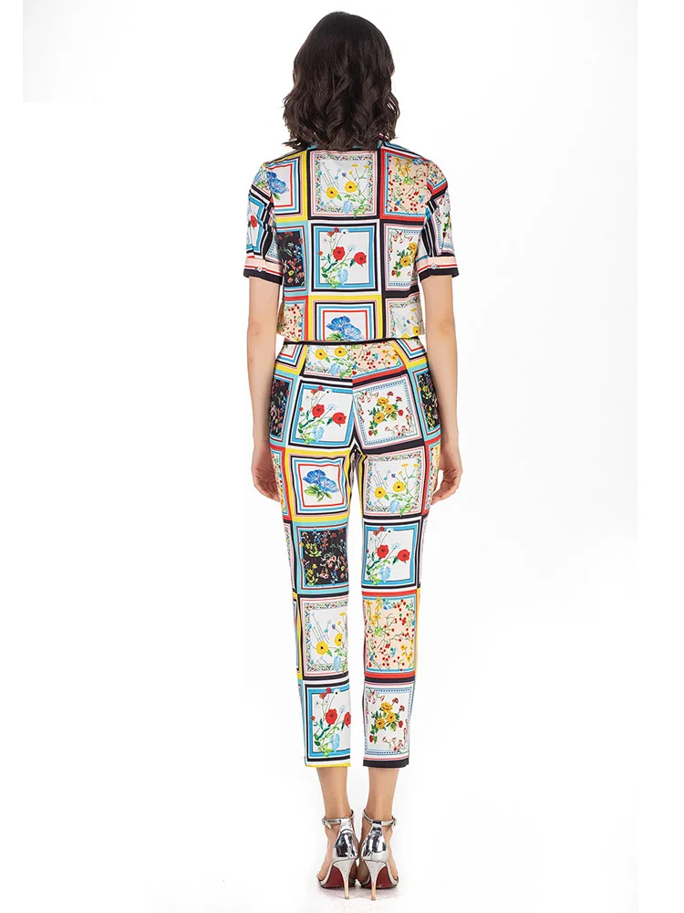 2019 модные новые летние Для женщин комплекты пригородных Цветочный принт