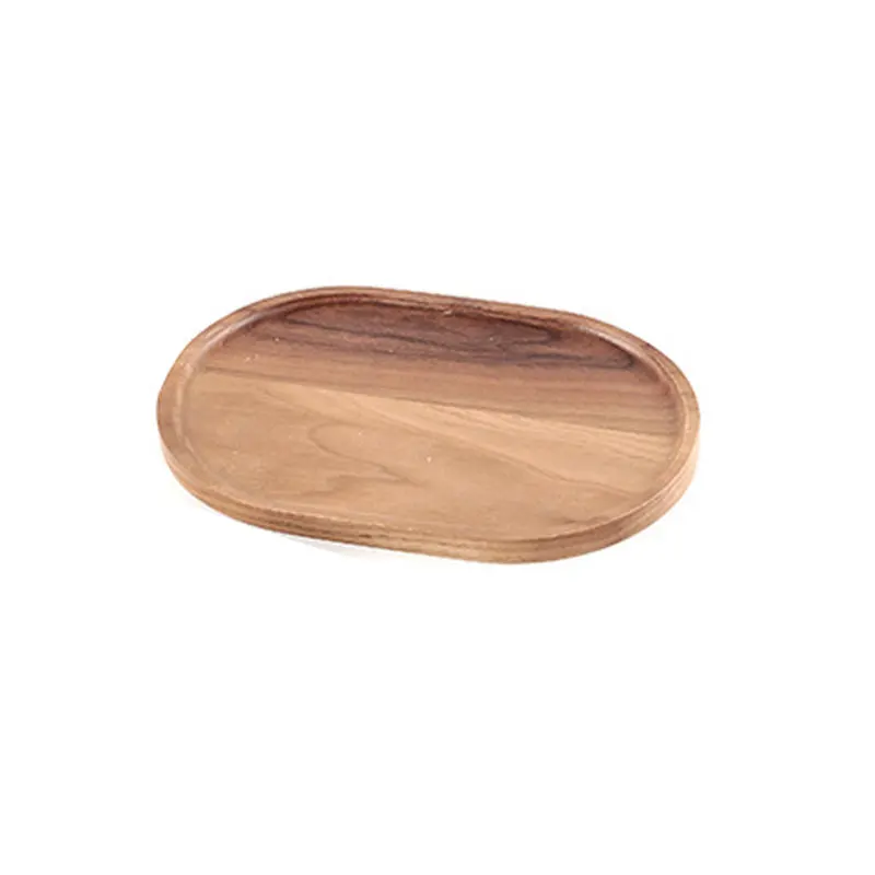 9.7x6.7in OVAL Твердый деревянный поднос, посуда из ореха поднос, поднос для еды для кофе, винный коктейль, фруктовые блюда, ручная работа декоративная - Цвет: 9.7x6.7in OVAL