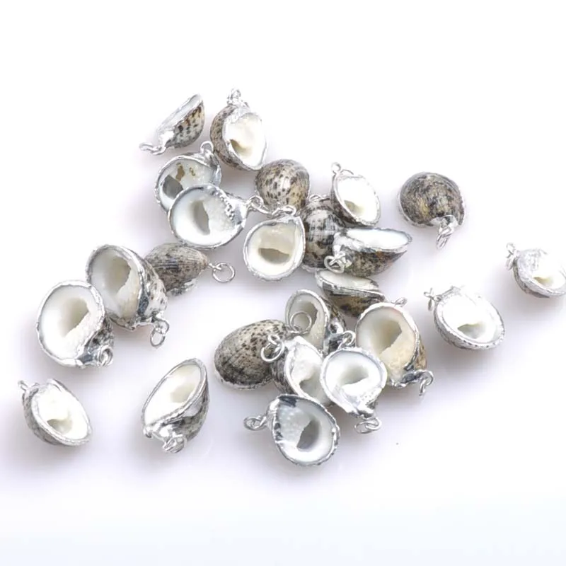 10 шт. спиральная раковина с посеребренным краем 20 23 мм|charm charm|charms naturecharms shell |