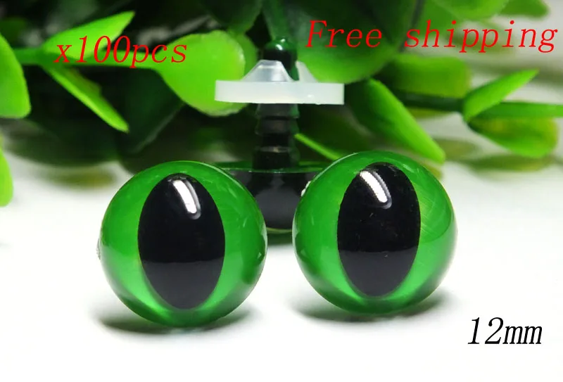 Защитные глаза для кошек, 12 мм, разноцветные, 50 пар, зеленый цвет от AliExpress WW
