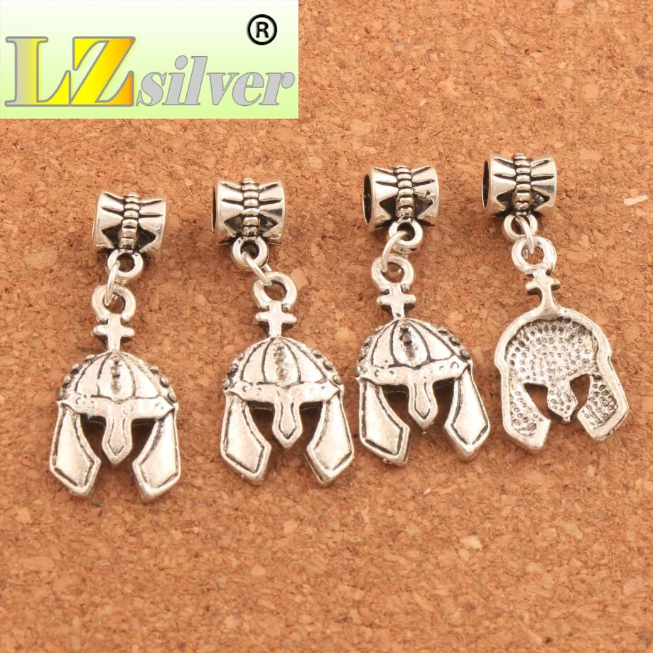 

Cross Knight Helmet Big Hole Beads 35.2x12.9mm 50PCS zinc alloy Dangle Fit European Charm Bracelets Jewelry DIY B259