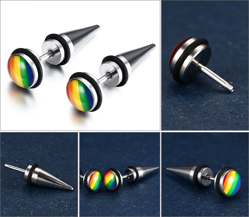 Серьги пусеты Lgbt радужная серьга для геев 2018|fashion stud earrings|stud earringsstud earrings wholesale |