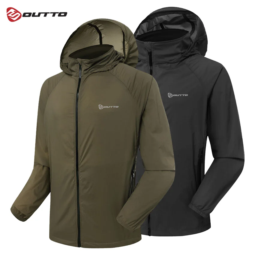 

Outto Men's Cycling Jacket Windproof Outdoor Sports Skin Jackets Breathable Waterproof Anti-UV Bike Bicycle Windbreaker