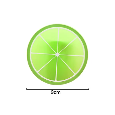 green Силиконовые столовые приборы форма фруктов круглая красочная и креативная Подставка под кружку Термостойкие чашки подставки AKUHOME - Цвет: green