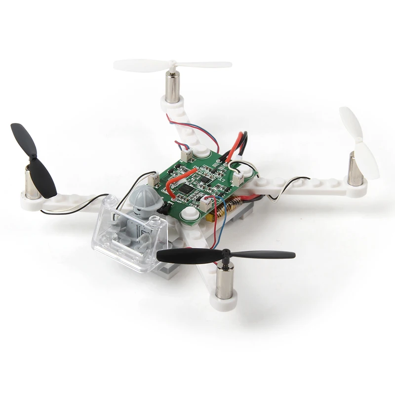 EBOYU(TM) X-101 DIY Дрон строительные блоки 2,4 ГГц пульт дистанционного управления Дрон, создайте его самостоятельно и летите, 48 штук - Цвет: Белый
