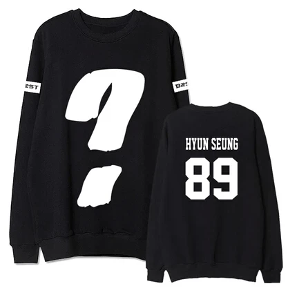 Moda beast B2ST nombre de miembro print o cuello sudadera para hombres mujeres kpop primavera delgada толстовки больших