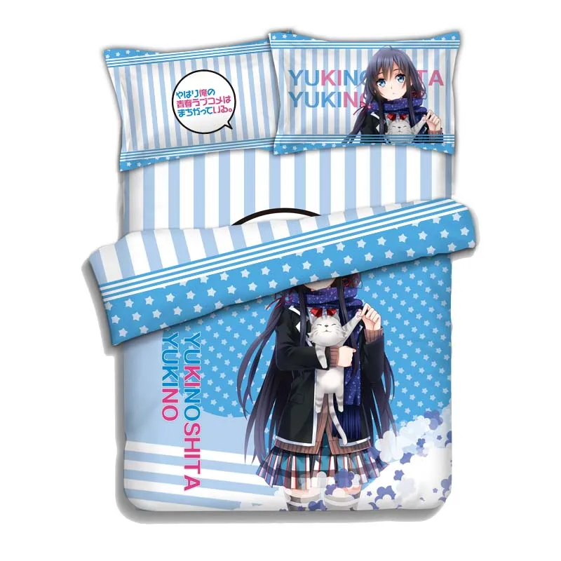 

Комплект постельного белья из 4 предметов, японского аниме, my youth, романтическая комедия, это не так, как я ожидал, юкиношита, юкино, простыни, пододеяльник