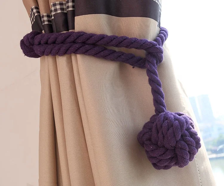 Плетеная занавеска из 100% хлопка с кисточками на спине веревка одним шариком 60 см