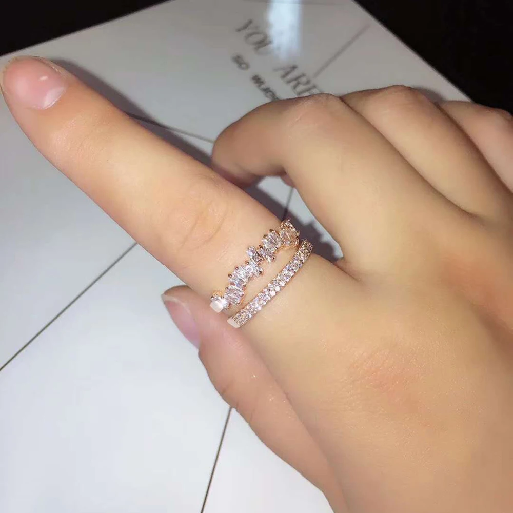 Funmode супер роскошный новый дизайн тонкий багет кольцо и браслеты для женщин