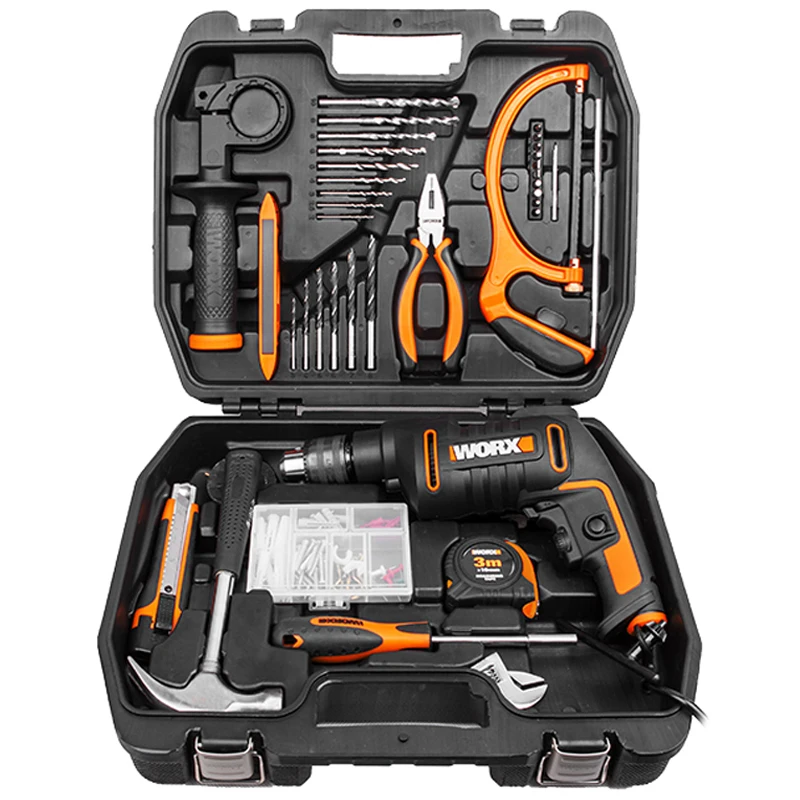 

Новая портативная многофункциональная дрель WX317 220 В/600 Вт. Ручной Инструмент электрика ударной дрели с креплением и набором инструментов