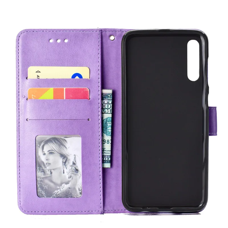 Кожаные чехлы для Coque samsung Galaxy A10 A30 A40 A50 A70 чехол 3D Тотем Флип Бумажник M10 M20 телефона