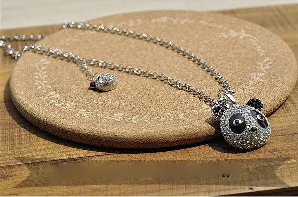 Бесплатная доставка панда лицо полное имитация кулона на ожерелье N123|necklace