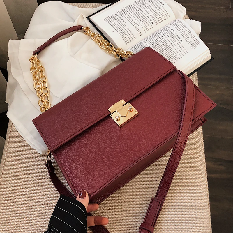 

2019 new Korean Messenger chain bag simple fashion High capacity briefcase female shoulder big bag C42-84