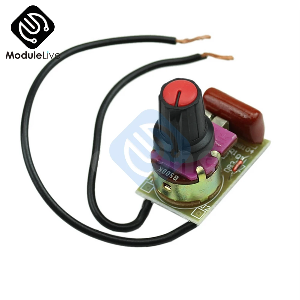 2PCS 100W Switch Speed Regulation Module Dimmer DIY Kit For Arduino Dimming Light Board AC Motor Potentiometer MAC97A6 | Обустройство