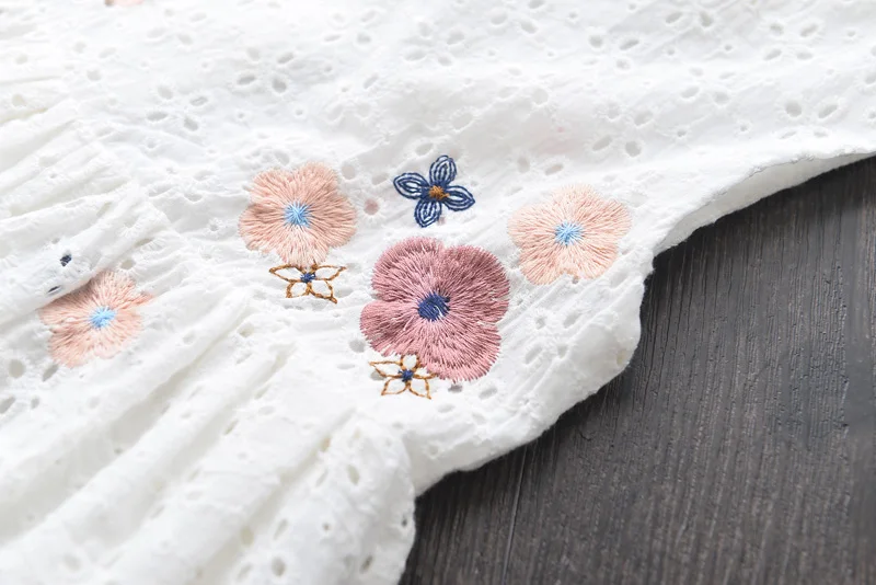 Детское платье-майка с цветочным узором для девочек детская одежда вышивкой