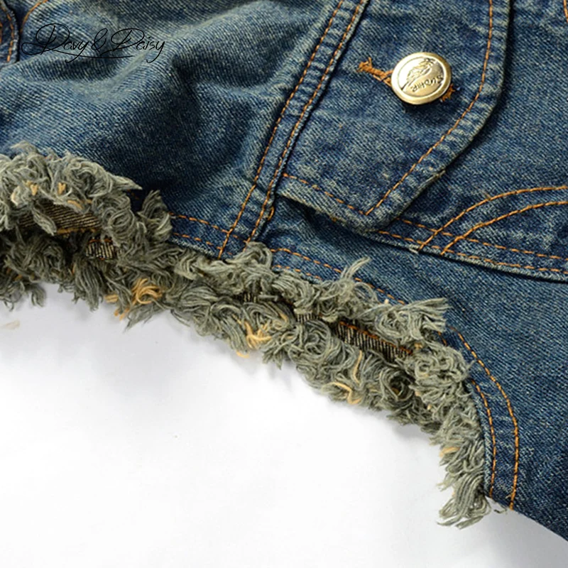 Жилет DAVYDAISY мужской из денима Модный повседневный рваный жилет в стиле хип-хоп