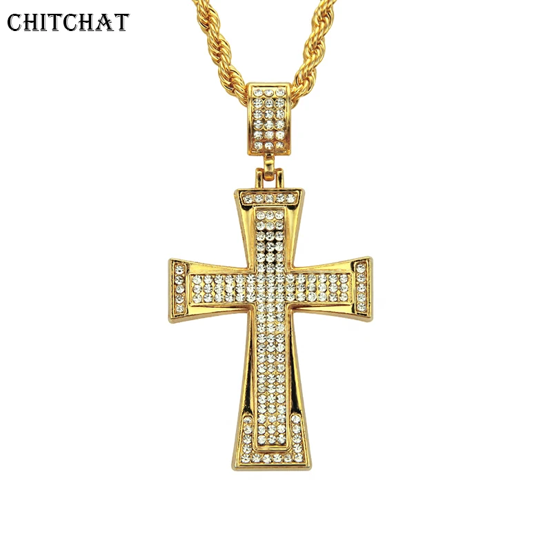 Ожерелье мужское Двухслойное из металлического сплава кулон в стиле хип хоп