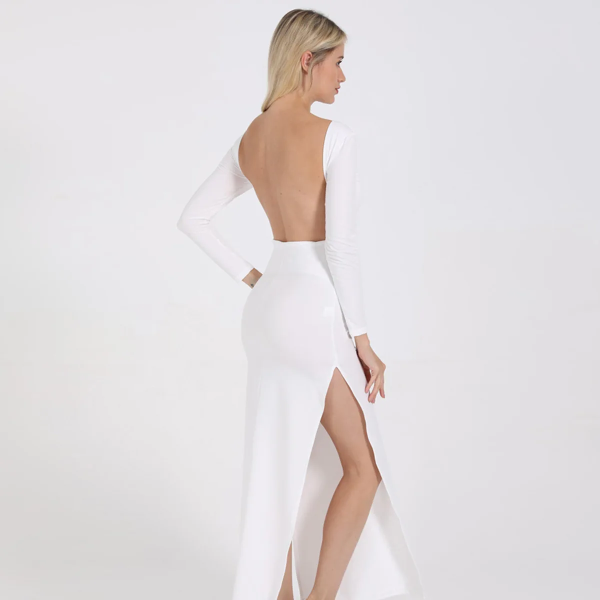 Vadim Special Offer Regular Plus Size Zanzea New Women's 2019 Sexy Backless Split Long-sleeved And Ground Dress Winter Clothing | Женская