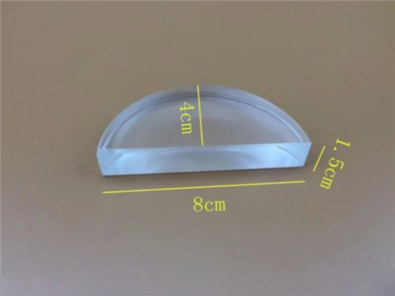 

1PC Semi-circular Refractive Optical Glass Prism Lens for Physical Light Experiments