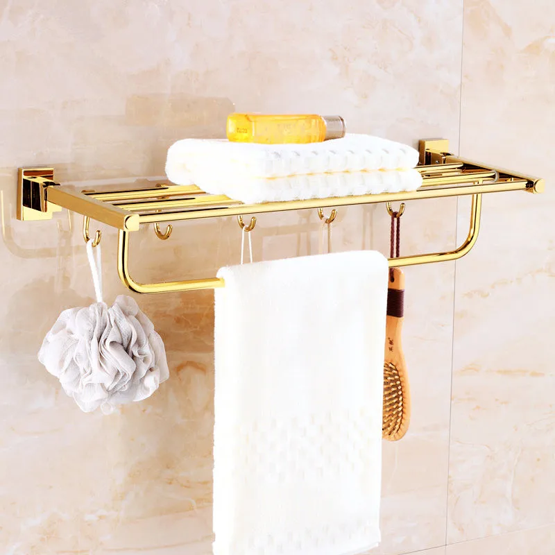 Вешалки для полотенец в ванную комнату складной держатель из общей латуни