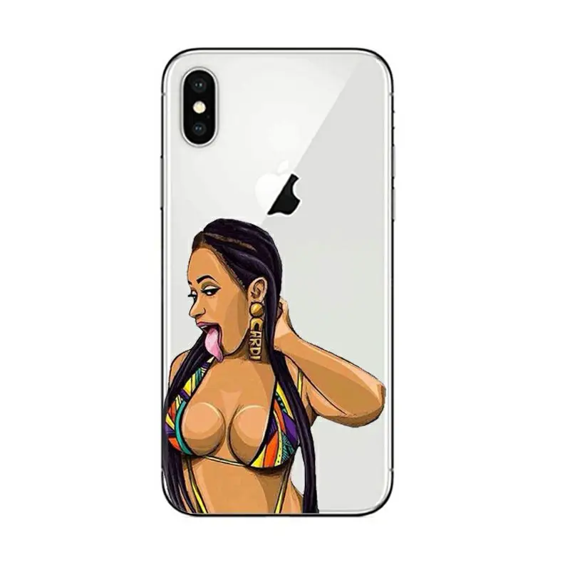 Мягкий силиконовый чехол Cardi B из ТПУ для телефона iPhone 12mini 12 11 pro 11pro Max promax 5 5s SE 2020 6 6s