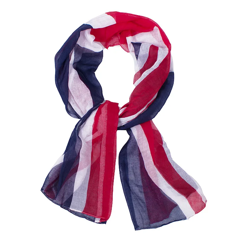 2017 New Fashion Scarfs for Women Lightweight Blue England Flag Printing Polyester Long 160*55cm |
