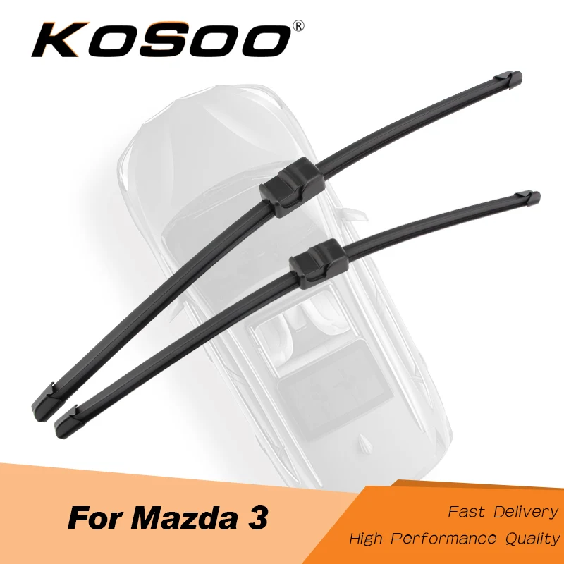 KOSOO For Mazda 3 Europe Model/Axela Fit J Hook Arm/Side Pin Arm Model Year From 2003 To 2017 Auto Natural Rubber Wiper Blades | Автомобили