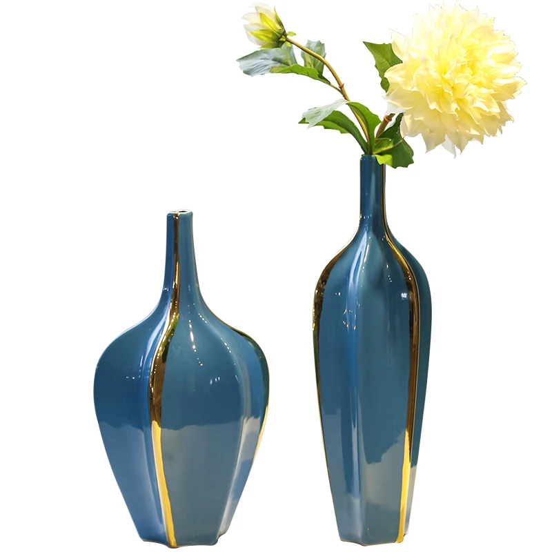 

Neo-Chinese style Jingdezhen Handicraft Ceramic Vase luxury Water chestnut tabletop large vase Home Wedding Furnishing decoratio