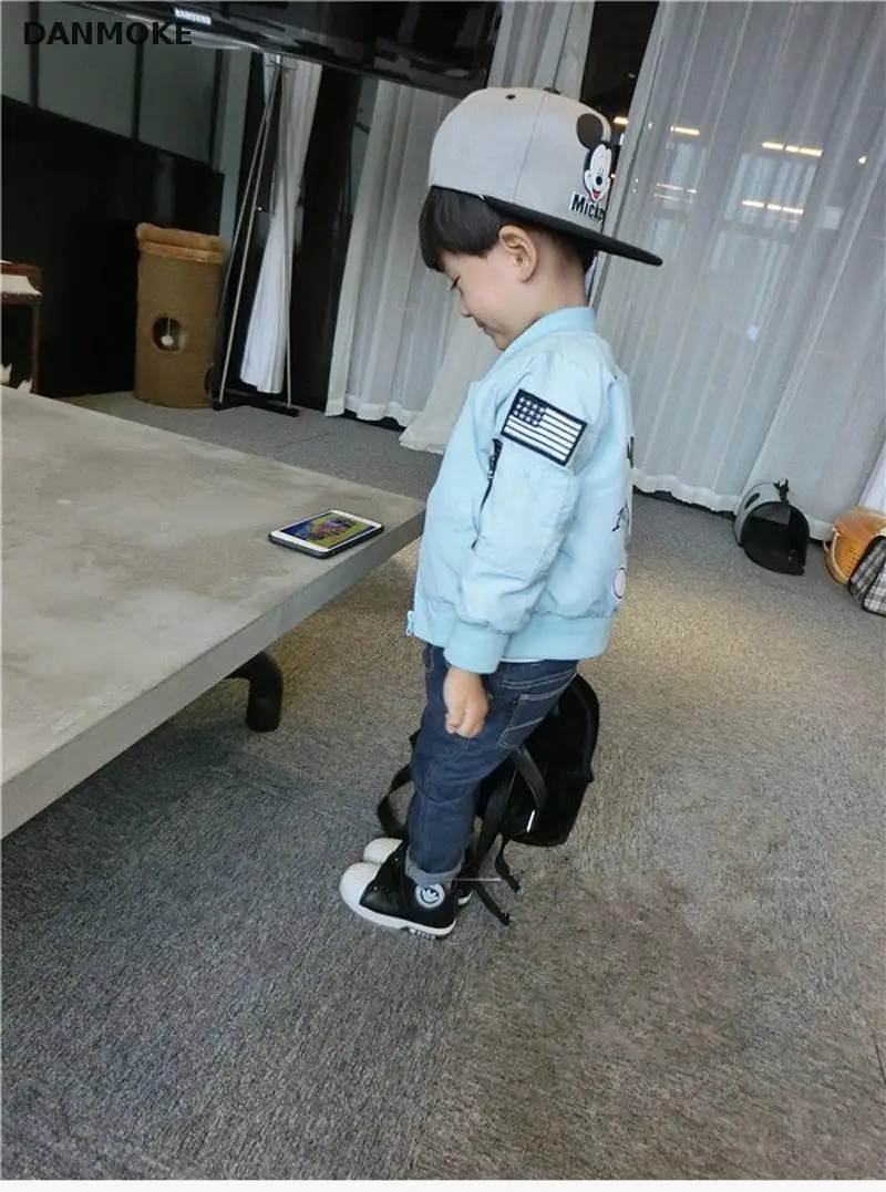 Danmoke/пальто для девочек сезон весна осень детский Тренч мальчиков модные детские