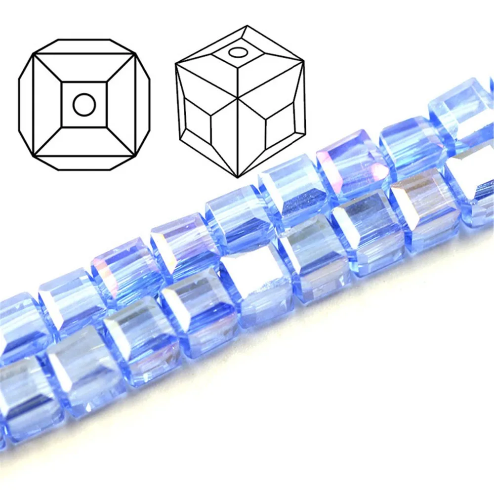 Square Crystal Beads 4MM 100PCS/LOT AB Color Loose Rhinestones Faceted Glass For Needlework Accessories | Украшения и аксессуары